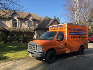 Frontview of 911 restoration van disaster relief